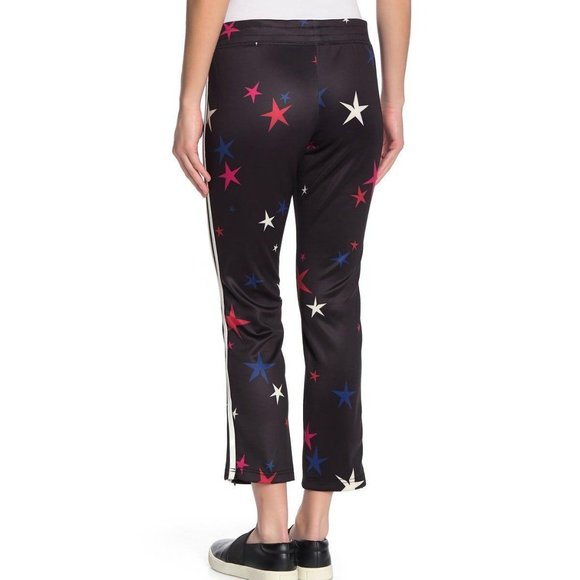 PAM & GELA Star Cropped Track Pants Black w/ Stars - Picture 2 of 5